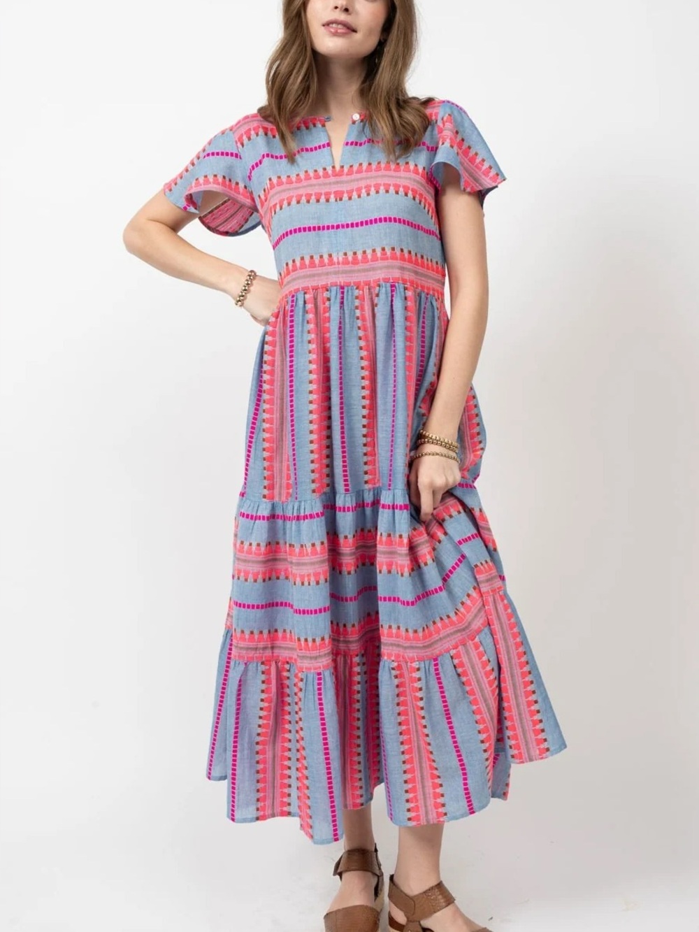 EUC Ivy Jane / Uncle Frank Tiered Midi Dress, sz M